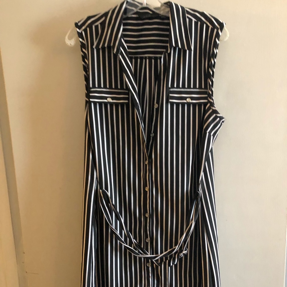 Black and White Striped Dress